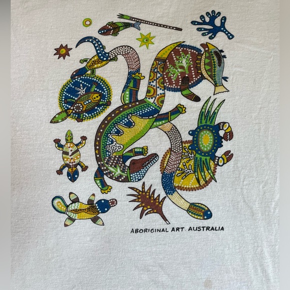 Vintage Australian Aboriginal Art Graphic T-Shirt - Picture 6 of 6
